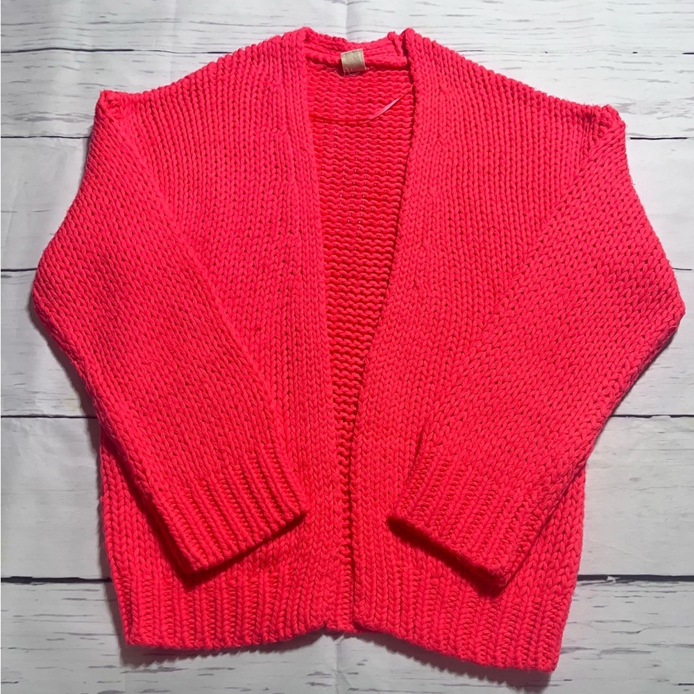 Urban Outfitters Neon Pink Knit Cardigan